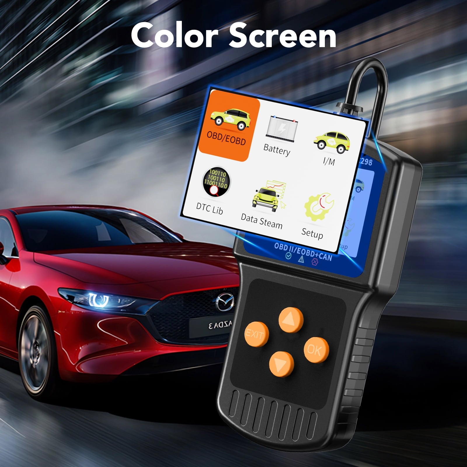OBD2 Scanner, Car Code Reader, Auto Diagnostic Tool for Check Engine Light, Car Scanner for All Vehicles since 1996, Black