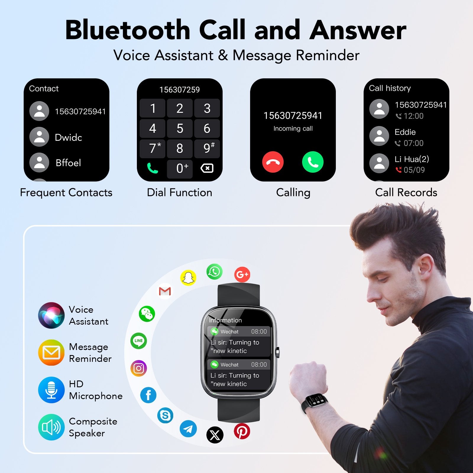 2026 NEW 1.91''HD Screen Smart Watch Compatible with Android and iPhone,Answer/Make Calls/100 Sports Modes/Message Reminder,IP68 Waterproof Fitness Tracker for Men Women, Gifts