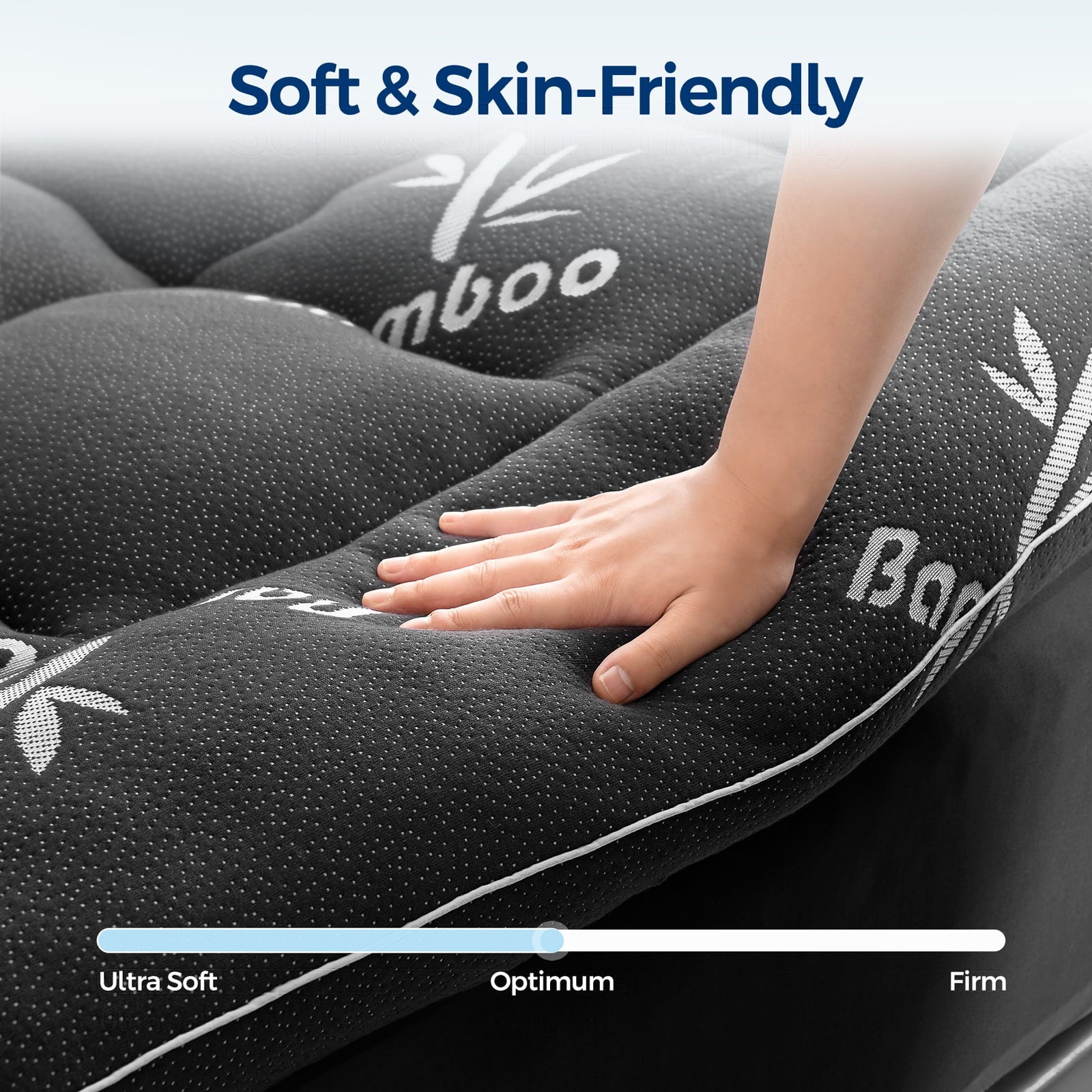 Mattress Topper King Size Bed,Bamboo Extra Thick Mattress Pad Cover Soft Plush Noiseless Down Alternative Fill,with 8-21" Deep Pocket,Dark Grey